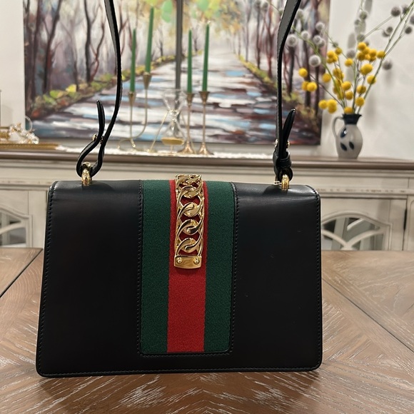 SOLD GUCCI Sylvie 2 WAY Bag Leather Shoulder Bag - Picture 6 of 13